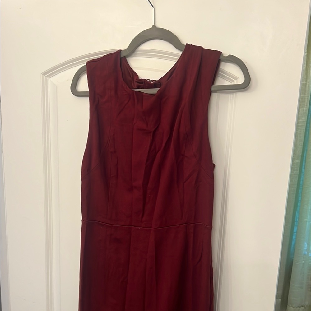 Express Red Mock Neck Sheath Midi Dress for Prom
